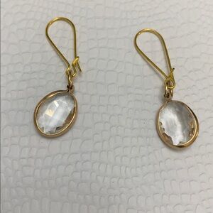 Elegant crystal and Gold tone Drop Earrings